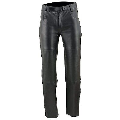 Milwaukee Leather SH1150 Men's Black Leather Motorcycle Over Pants with Jean ...