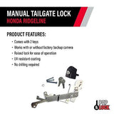 Pop & Lock PL6100 Black Manual Tailgate Lock for Honda Ridgeline (Works with/...