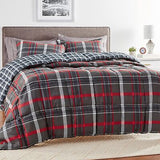 Eddie Bauer - Queen Comforter Set, Reversible Plaid Bedding with Matching Sha...