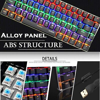 ZIYOUANG AK33 Gaming Keyboard,M5 Mouse,Rainbow LED Backlit Mechanical Keyboar...