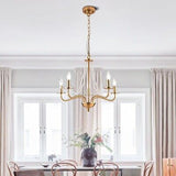 Modern Gold Chandelier Light Fixture, 5 Light Farmhouse Brass Ceiling Light F...