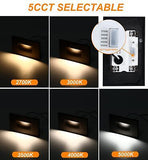 CLOUDY BAY 120V 5CCT Dimmable LED Indoor Outdoor Step Light,2700K/3000K/3500K...