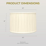 Royal Designs BS-748-14LNBG Shallow Drum English Bo X Pleat Basic Lamp Shade,...