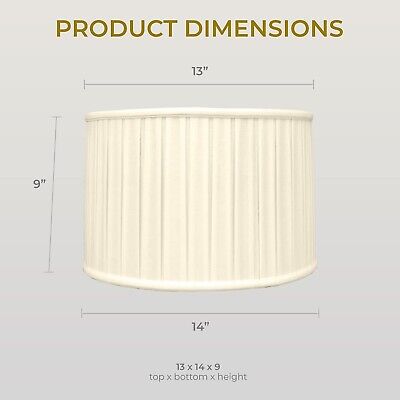 Royal Designs BS-748-14LNBG Shallow Drum English Bo X Pleat Basic Lamp Shade,...