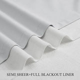 Pinch Pleated Blackout Curtain Panels with Full Blackout Liner Linen Texture ...