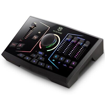 RGB Dual USB Audio Interface Mixer for Streaming and Gaming with XLR Micropho...