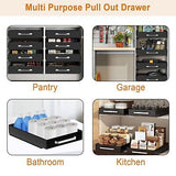 Pull Out Cabinet Drawer with Handle, 2 pack Pull Out Cabinet Organizer Fixed ...