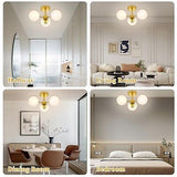 Semi Flush Mount Ceiling Light Fixture, 3-Light Gold Chandelier Mid Century M...