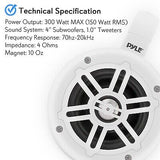 Pyle Waterproof Marine Wakeboard Tower Speakers - 4 Inch Dual Subwoofer Speak...