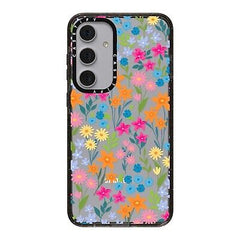 CASETiFY Impact Galaxy S24+ Case - Bright Spring Flowers - Clear Black