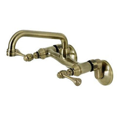 Kingston Brass Kingston 6-Inch Adjustable Center Wall Mount Kitchen Faucet, A...