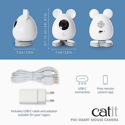 Catit PIXI Smart Mouse Camera, App-Controlled Pet Camera for Cats