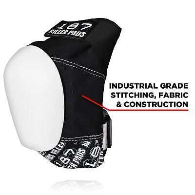 187 Killer Pads Pro Knee Pad, Black/White, Small Black / White