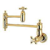 Kingston Brass KS3102AX Restoration Pot Filler, 13 Inch Length, Polished Brass