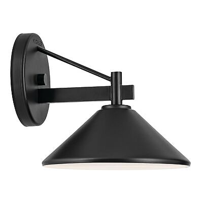 KICHLER Ripley 8" 1-Light Outdoor Wall Light in Black for Exterior Doors, Gar...