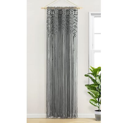 Lush Decor Boho Macrame Leaf Cotton Window Curtain/Room Divider/Wedding Backd...