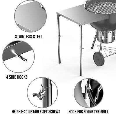 Charkettle Stainless Steel Kettle Grill Side Table/Shelf, Compatible with Web...