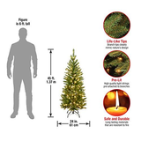 National Tree Company Artificial Pre-Lit Slim Christmas Tree, 4.5 ft, Green