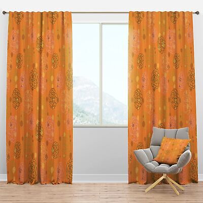 DesignQ Blackout Curtains 'Retro Handdrawn Flowers III' Curtains for Bedroom,...