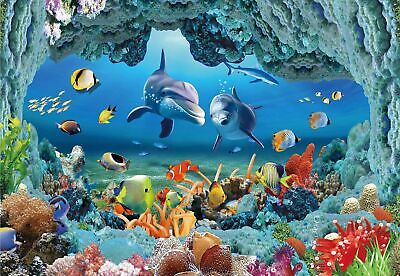 Bormia Wall Mural Underwater Wallpaper 3D Dolphin Large Photo Wallpaper for L...