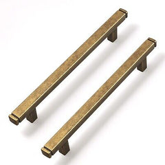 Goo-Ki Vintage Brass Drawer Handles 5 in (128mm) Hole Centers Straight Bar Pu...