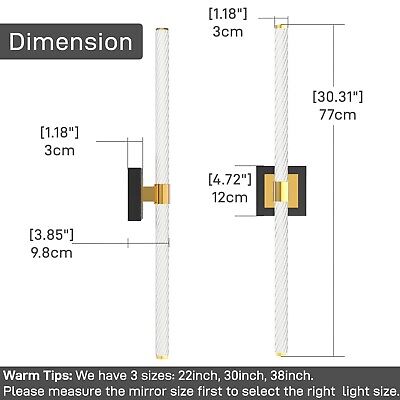 LED Vanity Light, 30inch Dimmable Bathroom Light Fixtures Over Mirror, 15W 60...