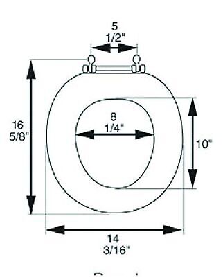 5Q1R2-18BN Solid Oak Traditional Design Toilet Seat with Solid Metal Hinges, ...