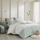 Urban Habitat Duvet Set 100% Cotton Jacquard, Tufts Accent, Shabby Chic All S...