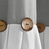 Lush Decor Linen Button Window Curtain Panel, Single, 100" W x 84" L, Dark Gr...