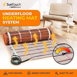 SunTouch TapeMat Electric Floor Heating Mat, 10 Sq. Ft., 2' x 5', (120V), Plain