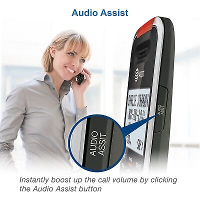 AT&T BL102-3 DECT 6.0 3-Handset Cordless Phone for Home with Answering Machin...