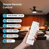 Consciot Ceiling Fan, 30 Inch Ceiling Fan With Lights Remote Control, Black L...