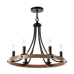 Wagon Wheel Chandelier - Perfect Farmhouse Chandelier Dining Room Light Fixtu...