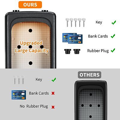 Portable Key Lock Box, Upgrade Clearly Visible Numbers, Lock Box Wall Mounted...