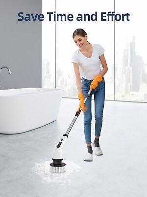 Electric Spin Scrubber, Adjustable Cordless Power Bathroom Scrubber, IPX7 Ext...