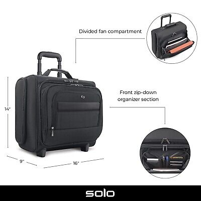 Solo New York Columbus 15.6-Inch Laptop Rolling Overnighter Case, Removable S...