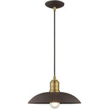 Livex Lighting 41193-07 Metal Shade - 12.5" One Light Mini Pendant, Bronze Fi...