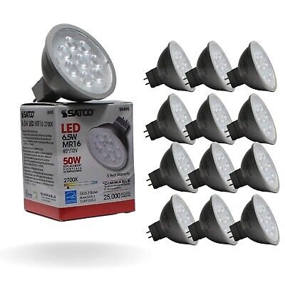 SATCO S9495 Reflector LED Light Bulb MR16 6.5 Watt 12 Volt 2700K Warm White L...