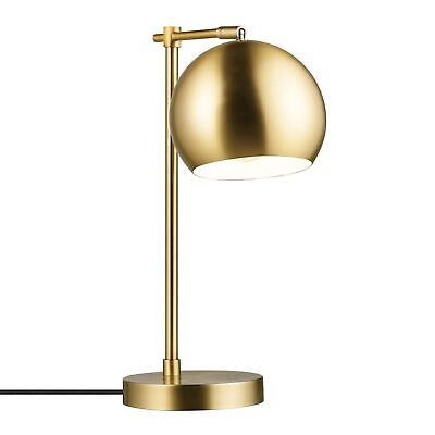 Globe Electric 52915 Molly 18" Desk Lamp, Matte Brass, Black Fabric Cord, in-...