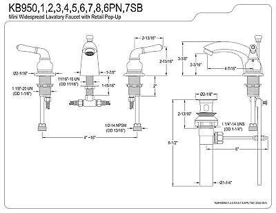 Kingston Brass KB956PN Magellan Mini-Widespread Bathroom Faucet, Polished Nic...