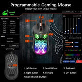 ZIYOUANG AK33 Gaming Keyboard,M5 Mouse,Rainbow LED Backlit Mechanical Keyboar...