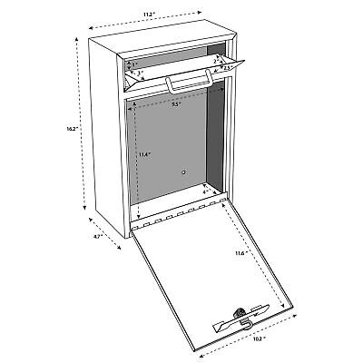 Mail Boss 7413 High Security Steel Locking Wall Mounted Mailbox-Office Commen...