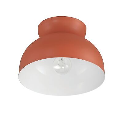 Craftmade 59181-BCY Ventura Dome Flush Mount, 1-Light 60 Watts, Baked Clay, B...