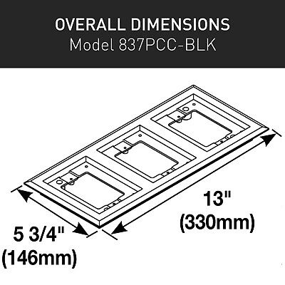 Legrand Wiremold 837PCC-BLK OmniBox/Modulink Triple Gang Rectangular Plastic ...