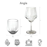 by TarHong Angle Acrylic Goblet, Set of 6, Light Gray, 23 oz.