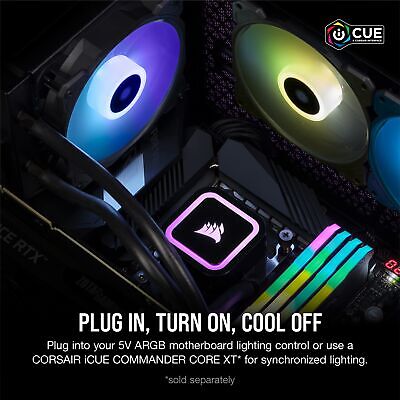 Corsair H60x RGB Elite Liquid CPU Cooler - 16 Dynamic RGB LEDs - SP120 RGB El...