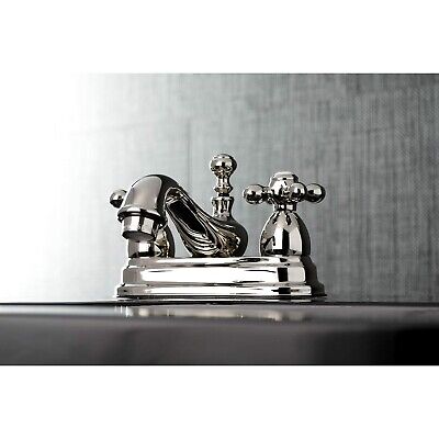 Kingston Brass KS3606AX Restoration 4" Centerset Bathroom Faucet, Polished Ni...