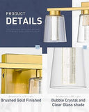 kudos Brushed Gold Vanity Light, 4-Light Bathroom Light Fixtures, Modern LED ...