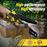 Mini Chainsaw Cordless 6'' with 2×21V Battery, IMOUMLIVE 6 inch, Yellow