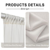 20ftx10ft Ivory Tulle Backdrop Curtain with Lights, 4 Panels 5x10ft Sheer Wri...